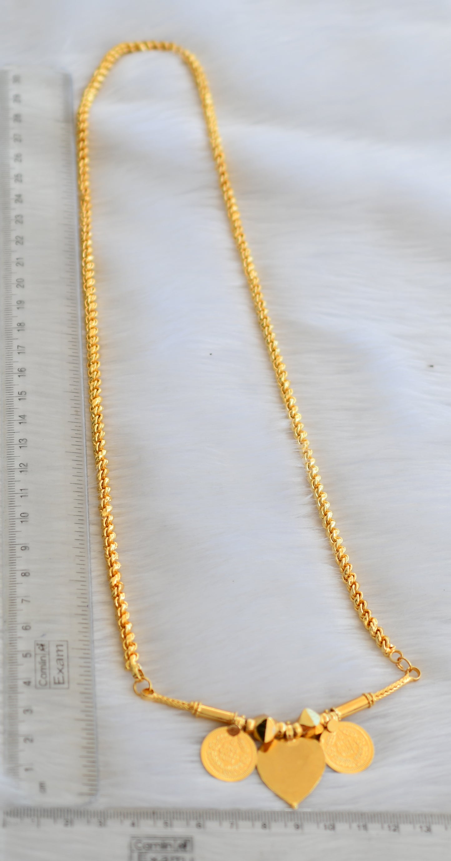 Gold tone heart Shiva-Lakshmi coin mangalyam dj-39968