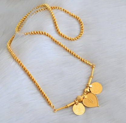 Gold tone heart Thirumal Nama Lakshmi coin mangalyam dj-39969