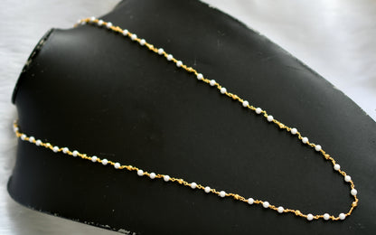Gold tone pearl chain dj-38575