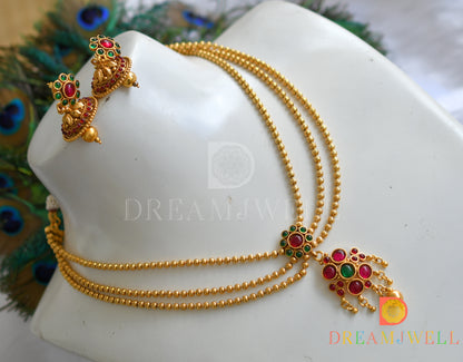 Antique multi layer green-kemp necklace set dj-26631