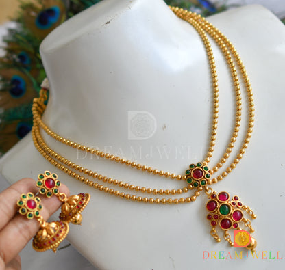 Antique multi layer green-kemp necklace set dj-26631