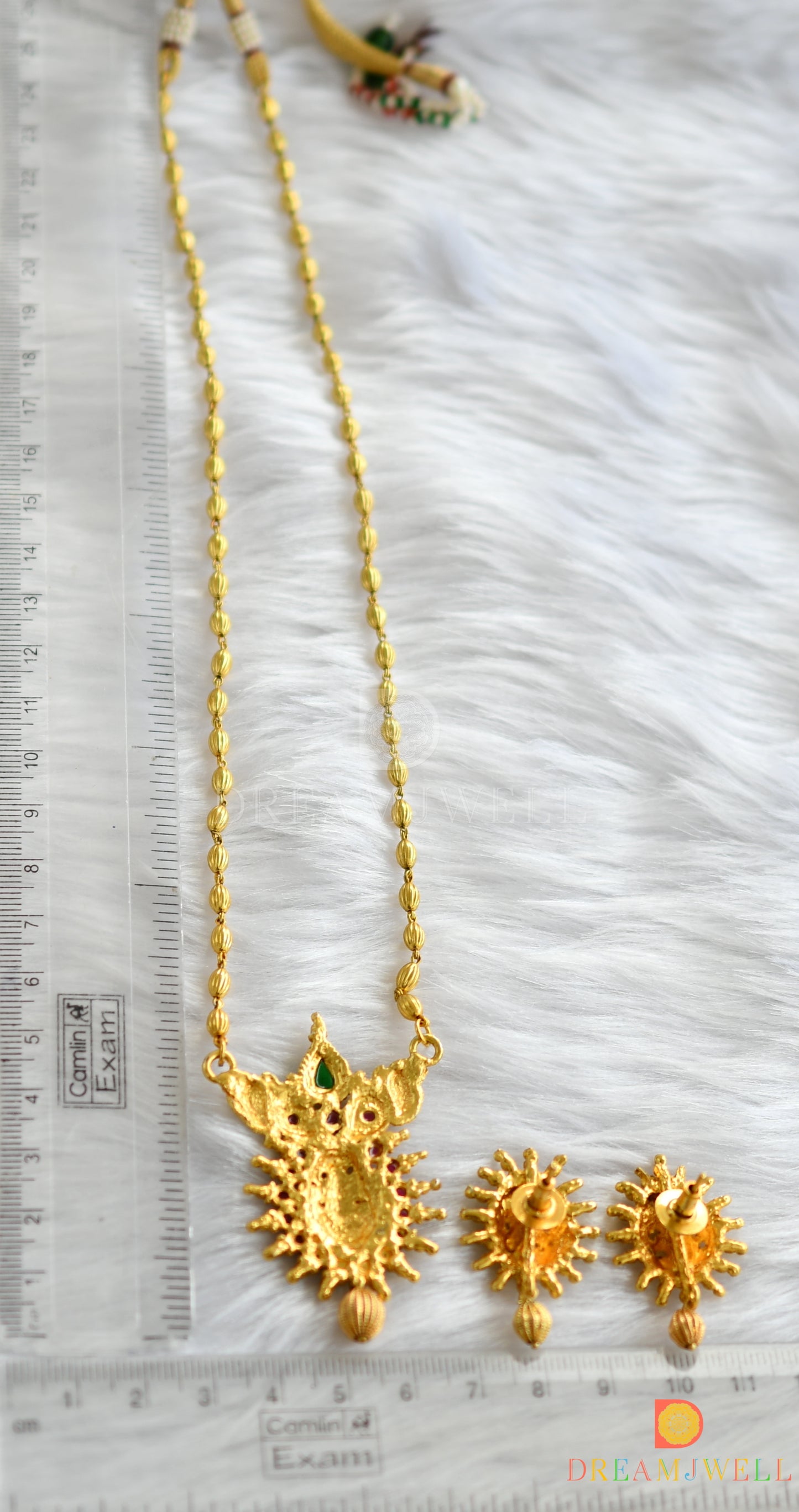 Antique kemp-green Lakshmi necklace set dj-06866
