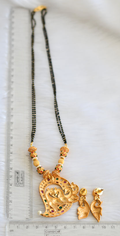 Matte finish multi color mangalsutra set dj-19749