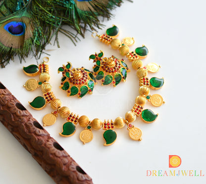 Gold tone handmade palakka necklace set dj-04302