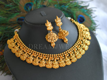 Antique gold tone Lakshmi Necklace Set -dj03497