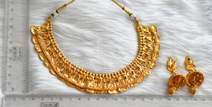 Antique gold tone Lakshmi Necklace Set -dj03497