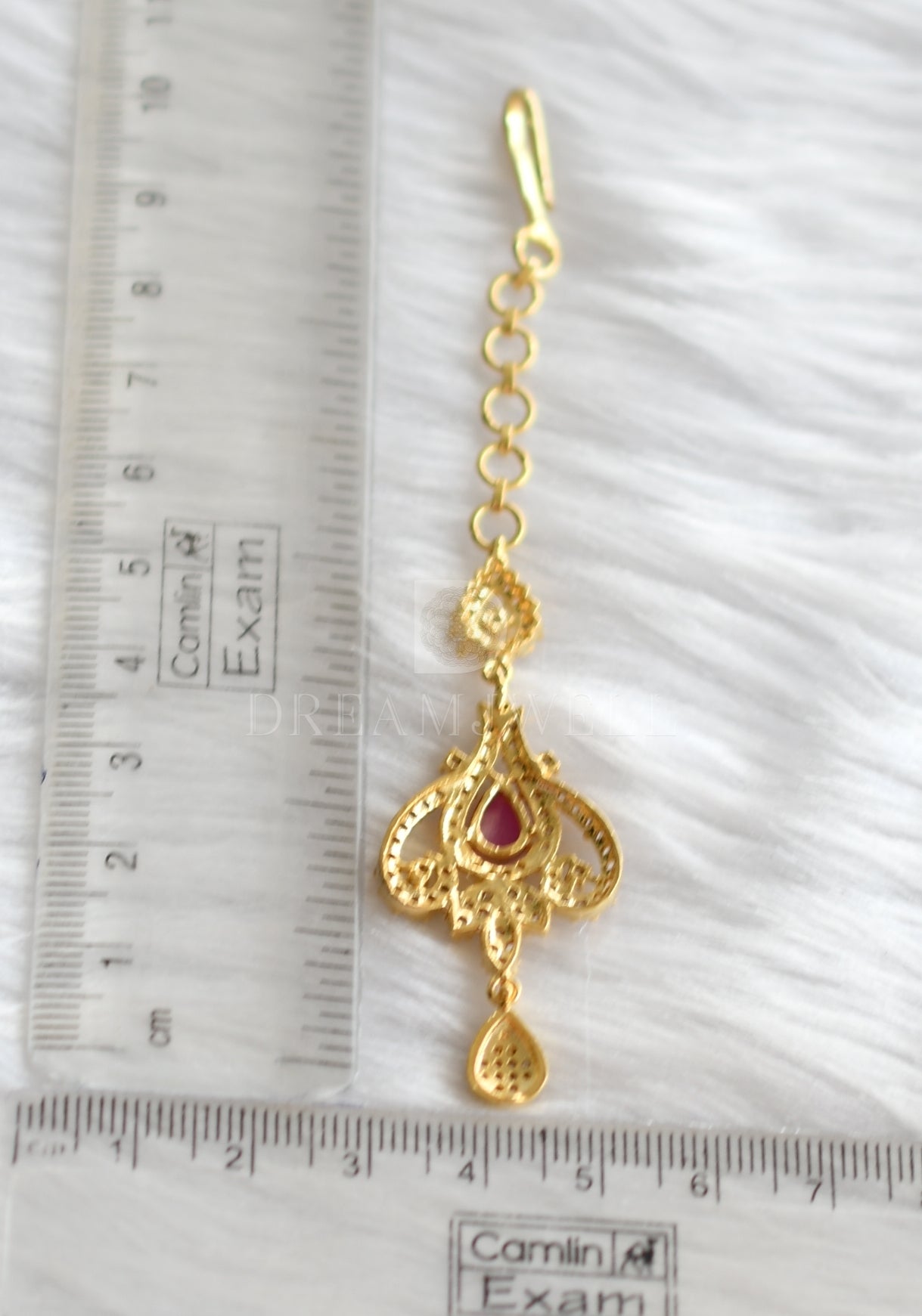 Gold Tone Cz-ruby Maang Tikka dj-08781