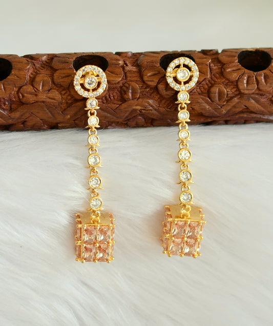 Gold tone cz gold color earrings dj-19768
