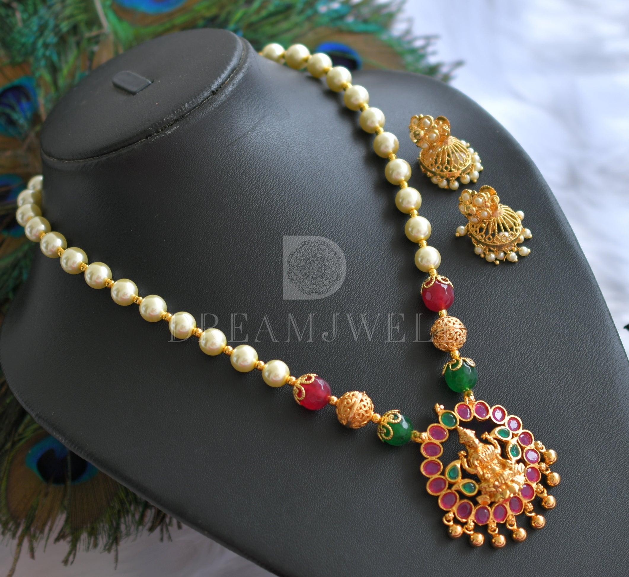 Pearl ruby emerald on sale gold chains