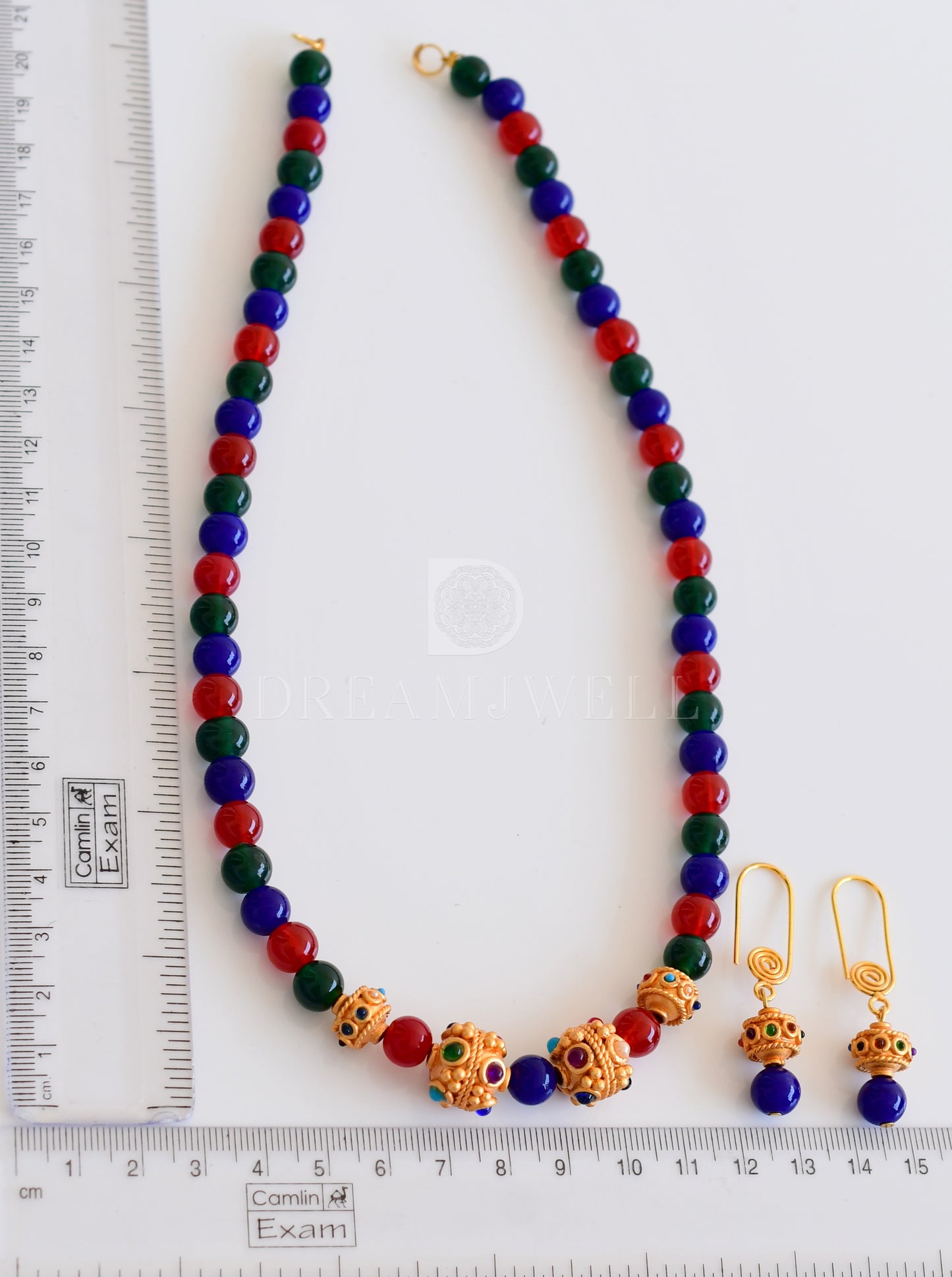 Matte finish handmade multi color designer necklace set dj-35429