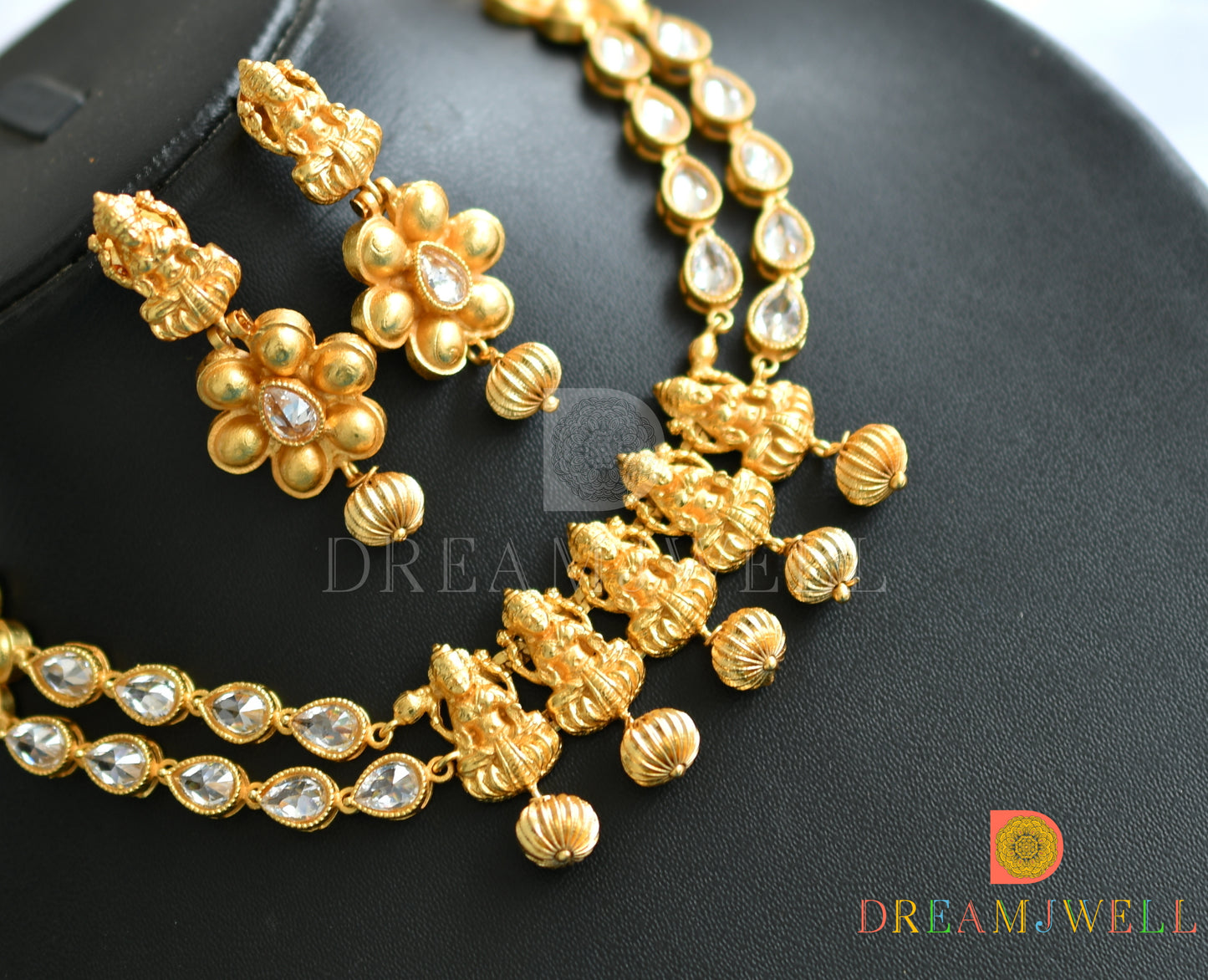 Divine Matte finish polki Lakshmi necklace set dj-01439