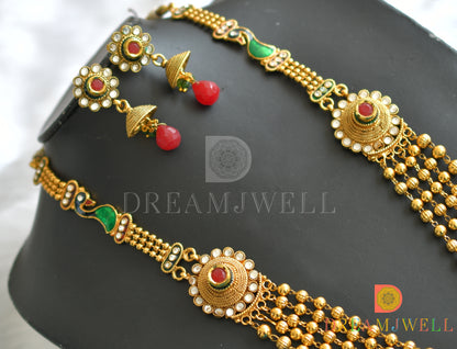 Antique multi layer Mugappu necklace set dj-01430