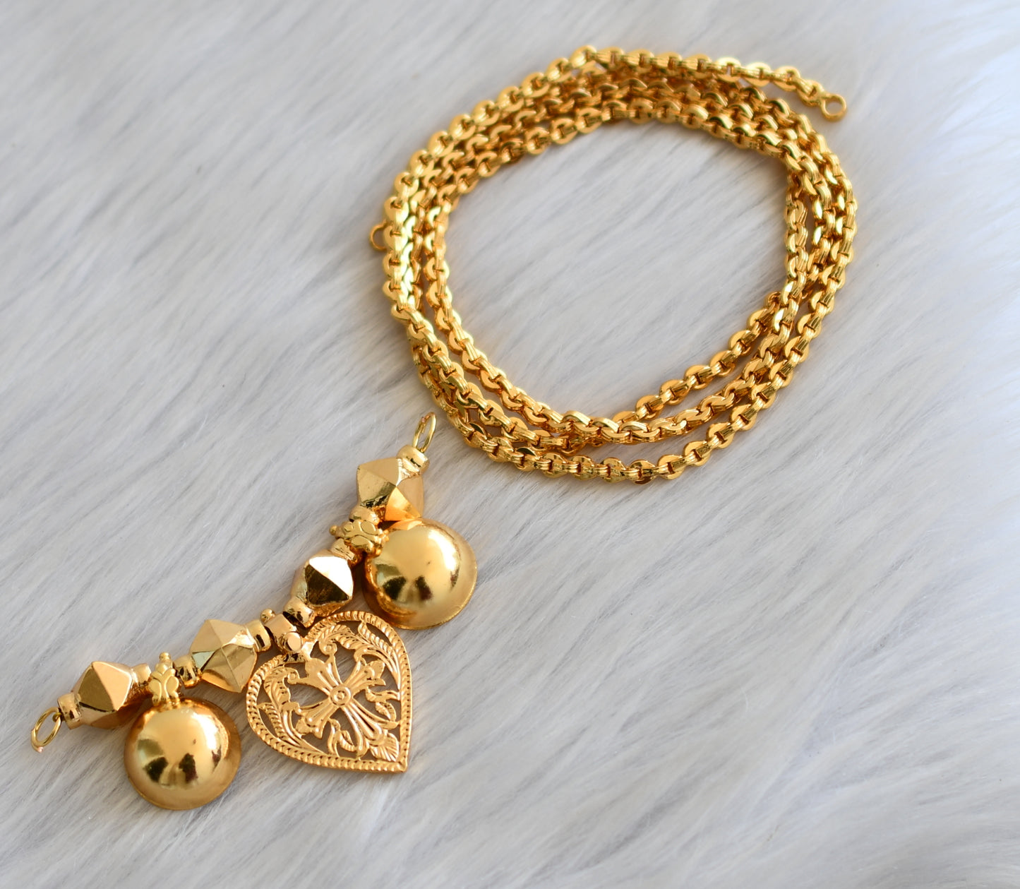 Gold tone bottu with cross christian mangalyam dj-40924