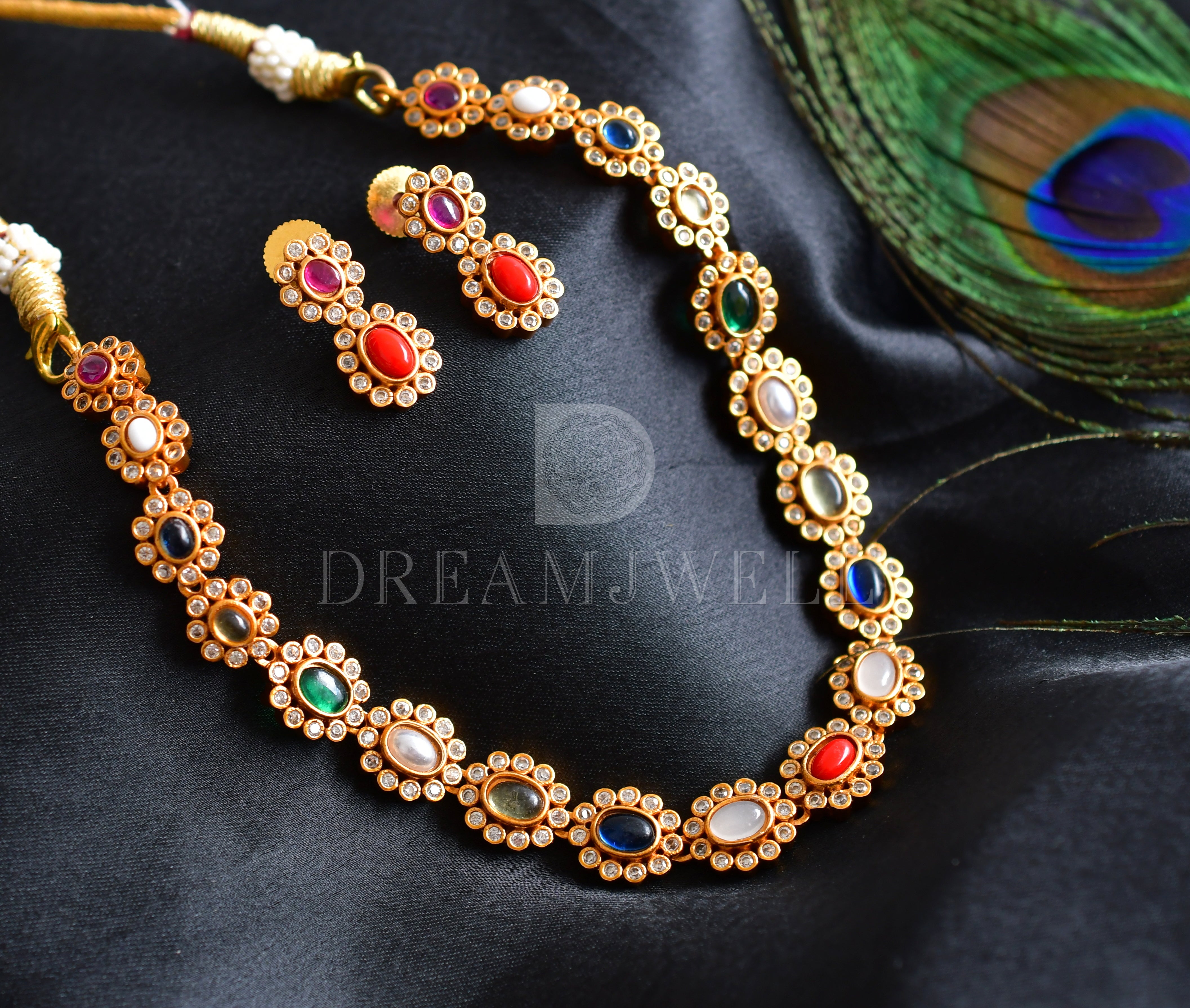 navratna pendant designs, navratna stones benefits, navratna gems, navratna  locket, navratna necklace, golden navratna – CLARA
