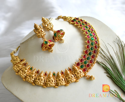 Antique kemp-green Lakshmi necklace set dj-07738