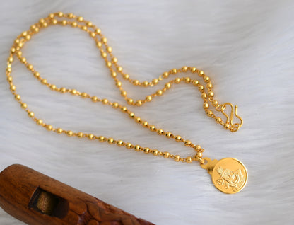 Gold tone Shiva round pendant with chain dj-39390