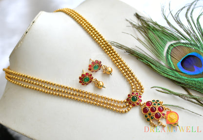 Antique multi layer kemp-green necklace set dj-26632