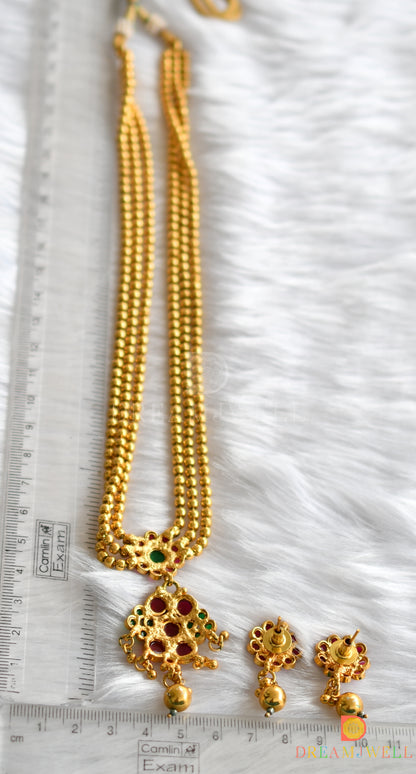 Antique multi layer kemp-green necklace set dj-26632