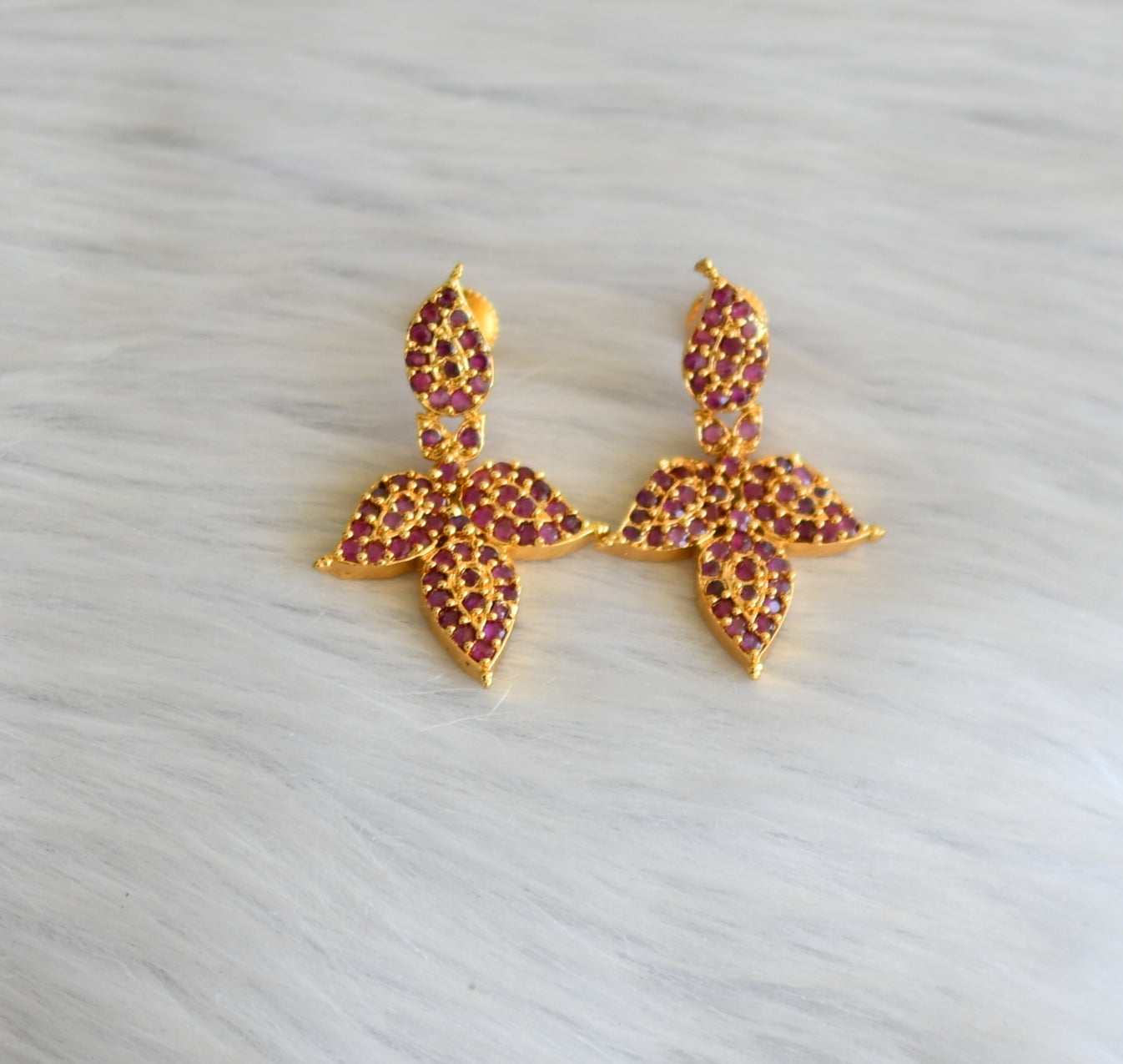 Gold tone ruby mango Necklace set dj-40937