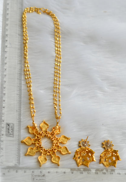 Gold tone kemp palakka round necklace set dj-20335