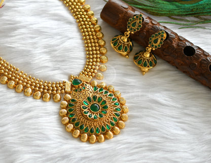 Antique gold tone Green Necklace Set -dj12131