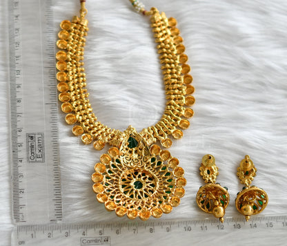 Antique gold tone Green Necklace Set -dj12131