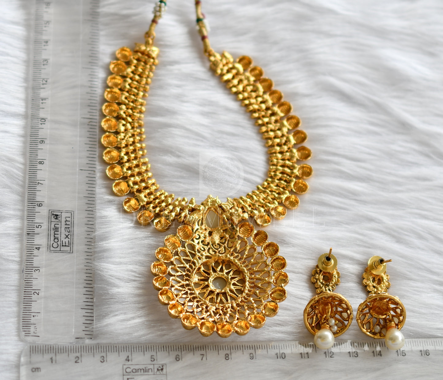 Antique gold tone Pearl Necklace Set -dj12133