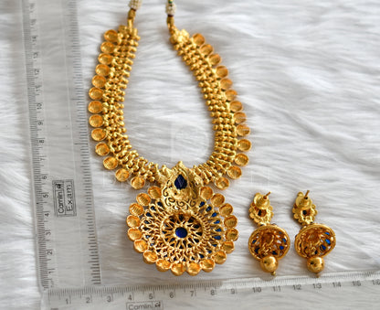 Antique gold tone Blue Necklace Set -dj12132