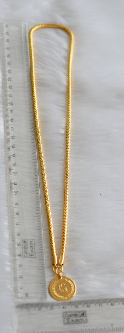 Gold tone Lakshmi coin pendant with chain dj-38596