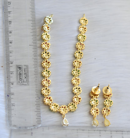 Gold tone navarathna stone Nakshatra necklace set dj-40965