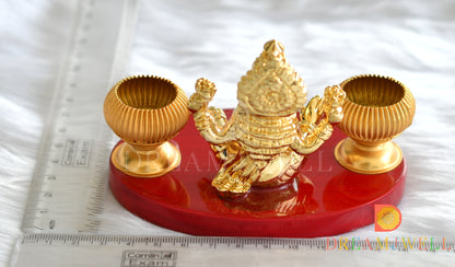 Gold tone Lakshmi Kumkum Box -dj16071