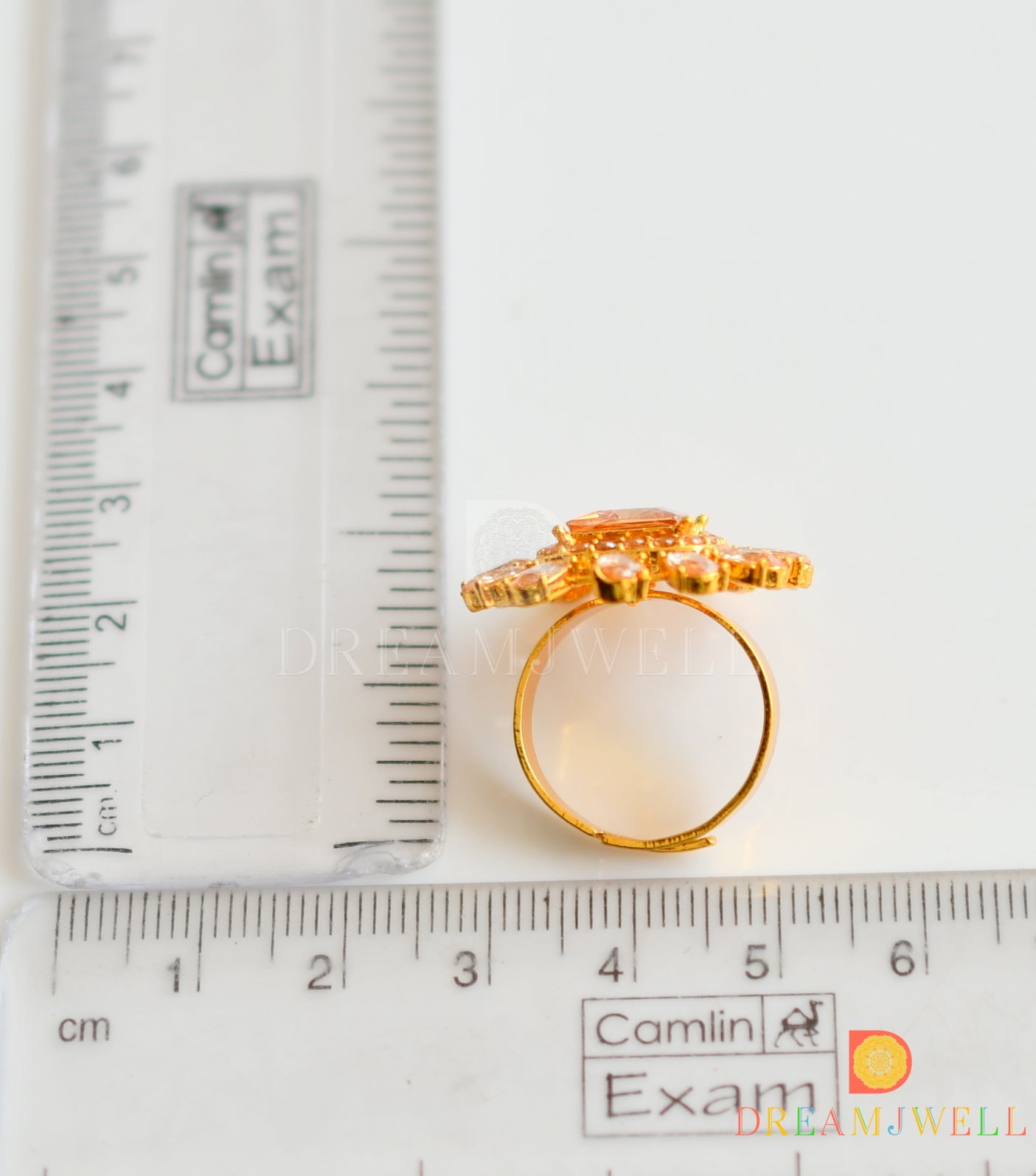 Gold plated Cz-gold color stone finger ring dj-36265