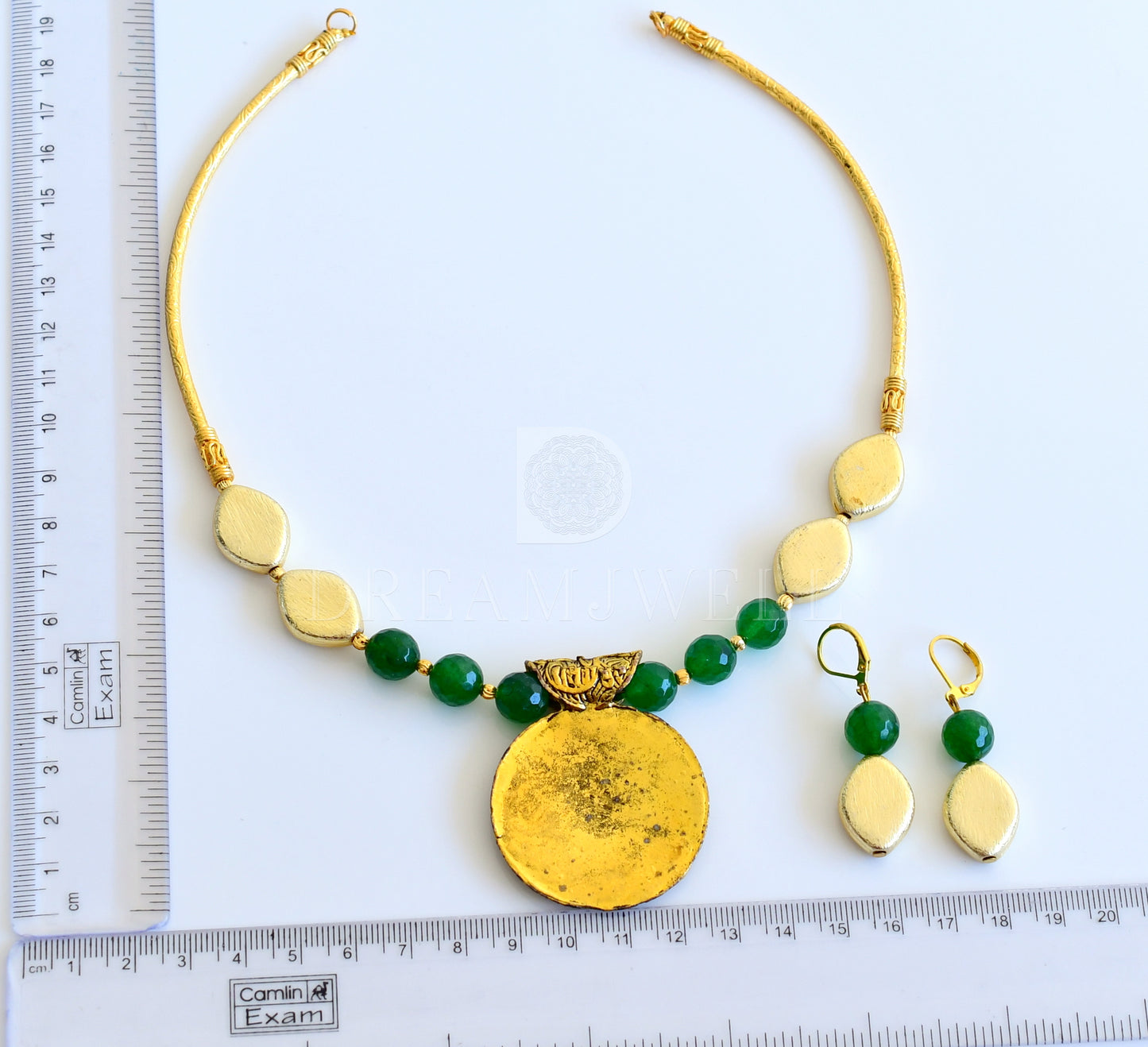 Antique Green agates necklace set dj35688