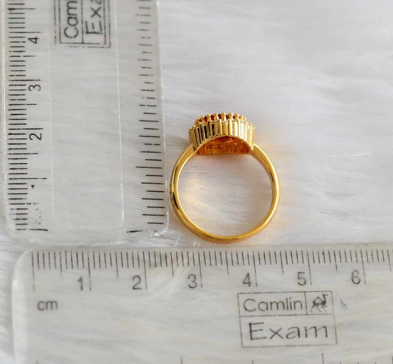Traditional Big Round Crystal Golden Flower Green Finger Ring For Women -  Size 7 | eBay