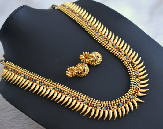 Matte finish Kerala style Navarathna short haar set dj-23721