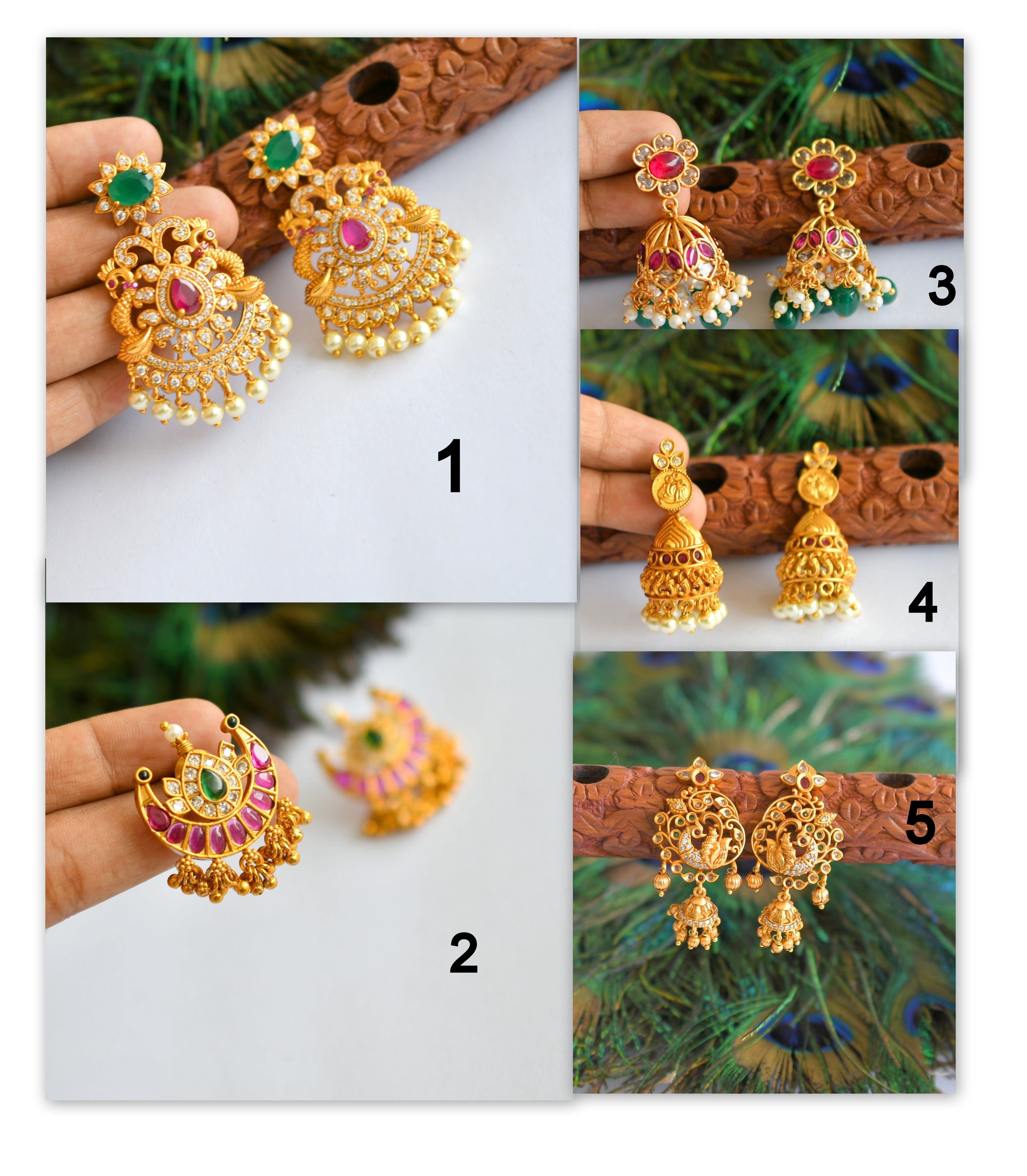 Matte Finish Festival Imitation Jhumka, Size: Normal at Rs 1050/pair in  Chennai