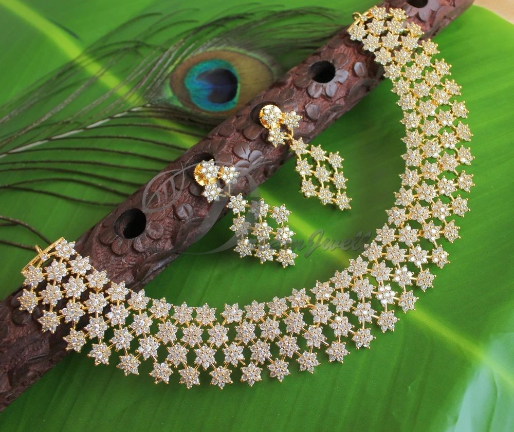Reverse Ad Stones Party Wear Beautiful Polki Chokar Necklace Set,Jig 451,  Size: Medium at Rs 1140/set in Mumbai