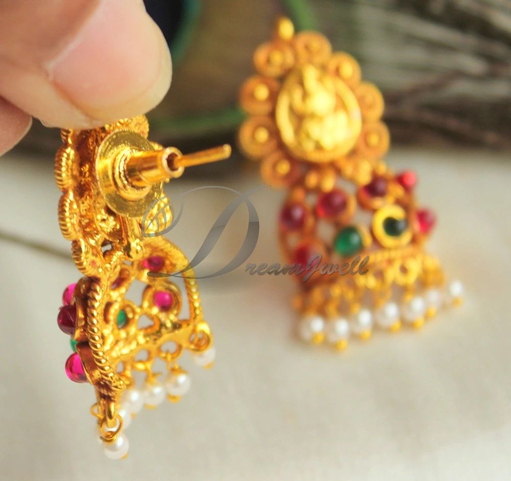 Eternal Love Antique Gold Jhumka Earrings