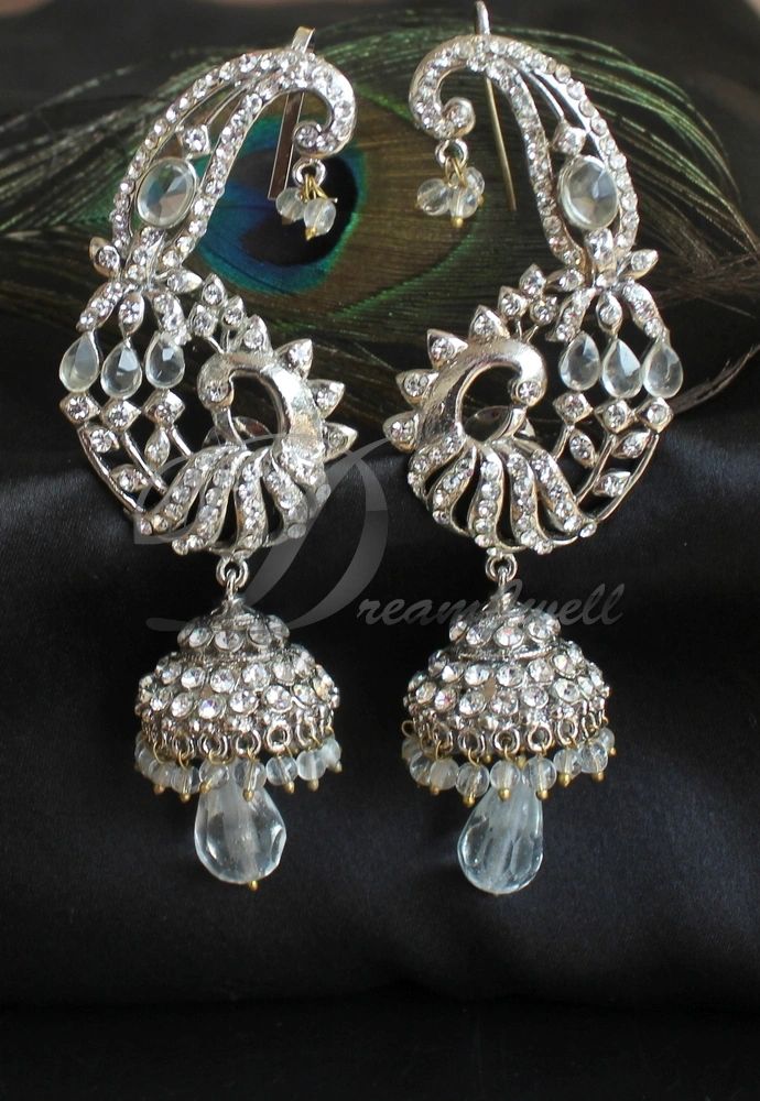 92.5 Sterling Silver Peacock Earrings - Silver Palace