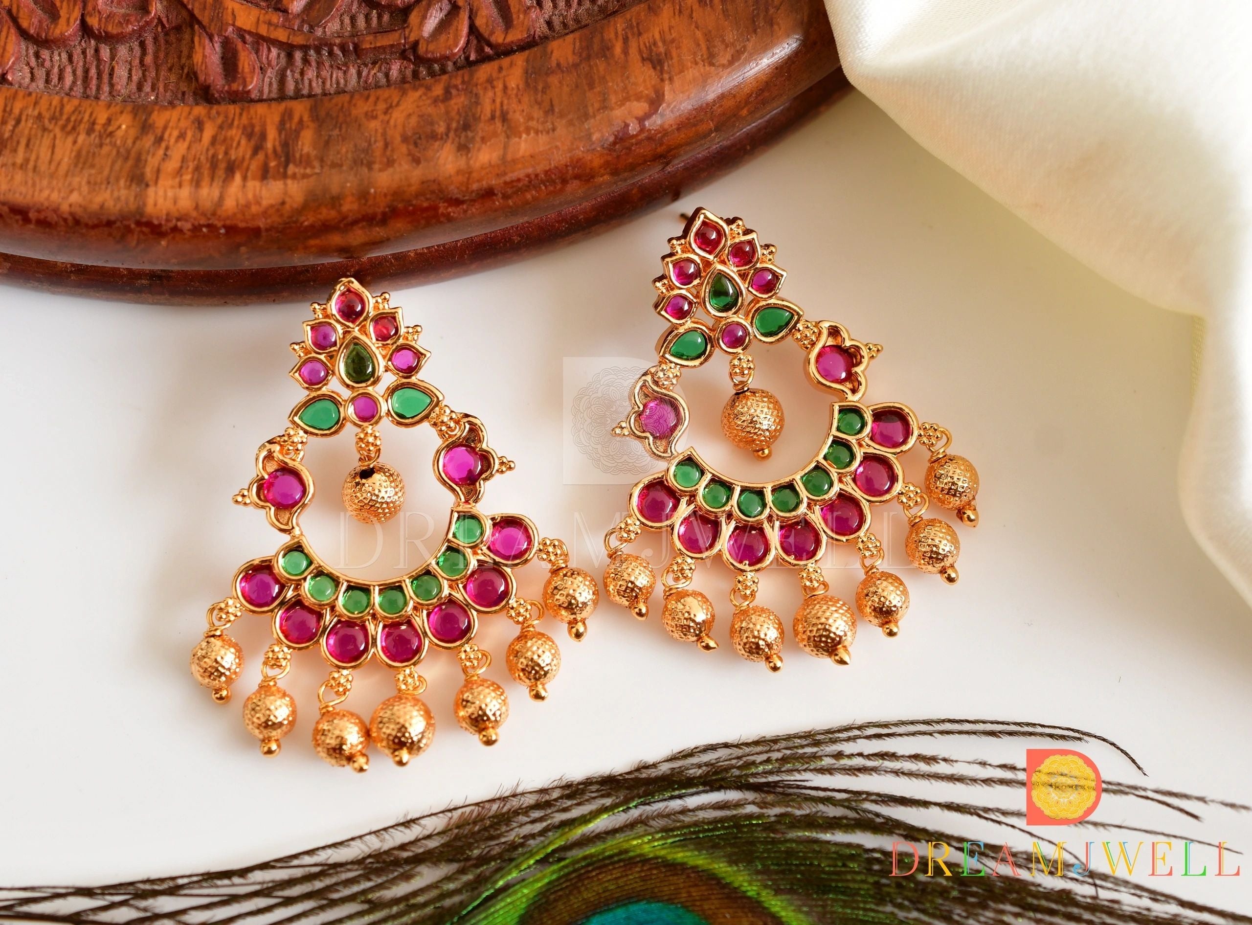 Mahavir Gold Plated Designer Dangler Earrings - MIJ 1447 BALI