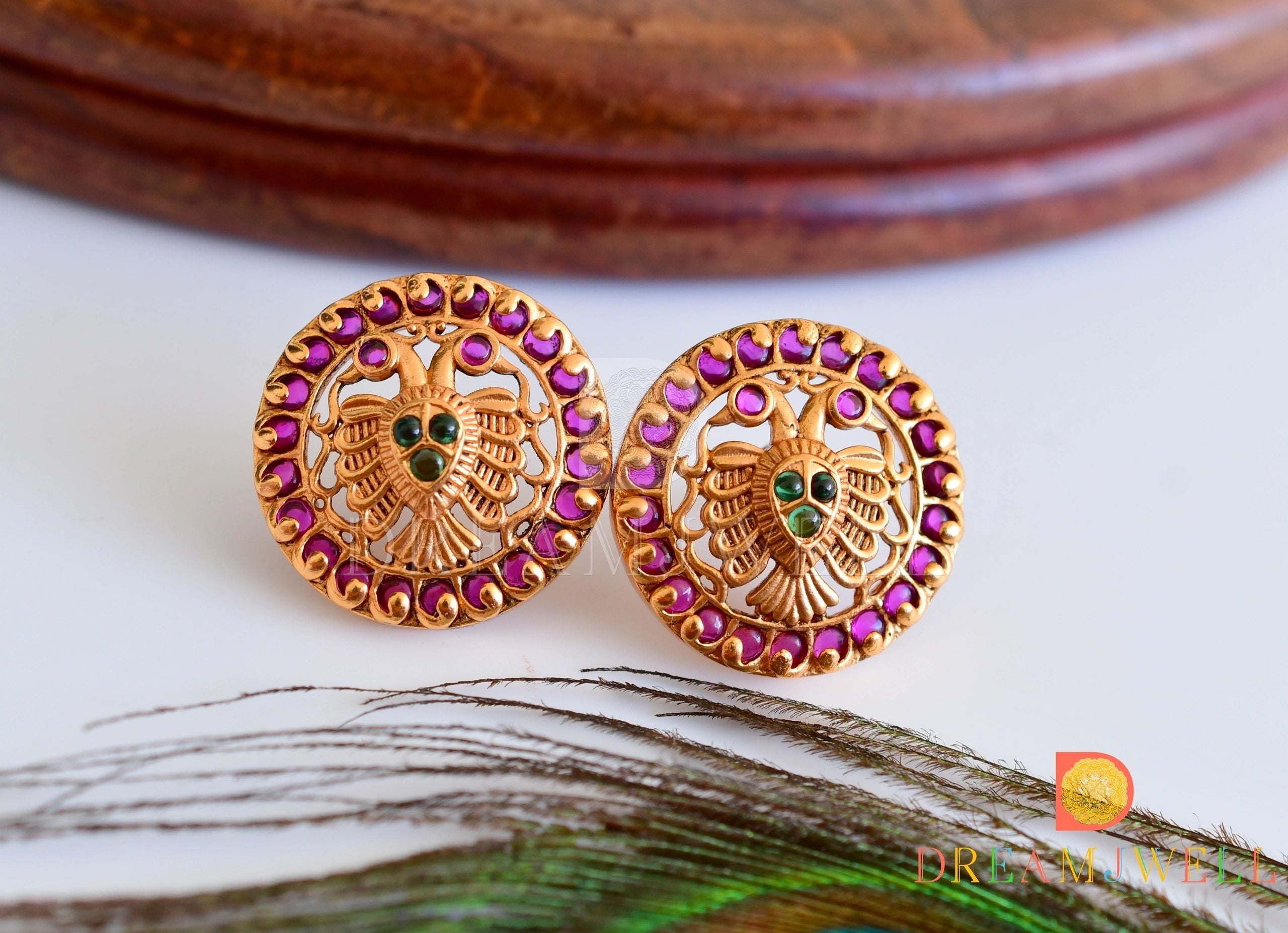 Kal Thodu South Indian Kammal Stud Earrings Gold Plated Jewellery ER19971A