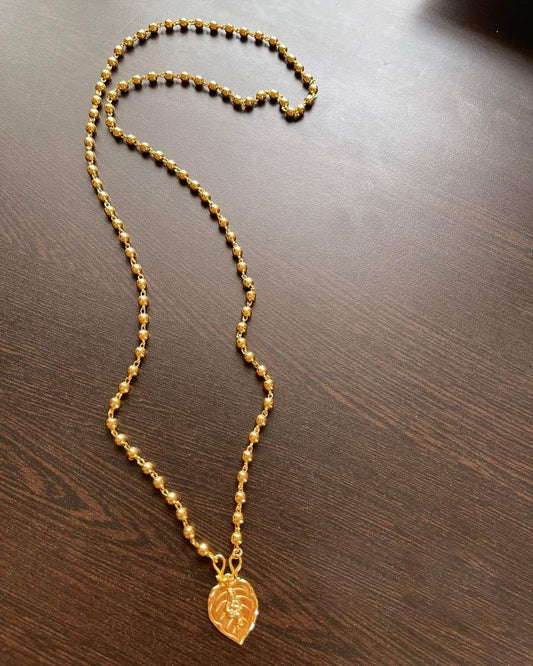 Gold tone kerala style Aalilai krishna pendant with chain dj-35870