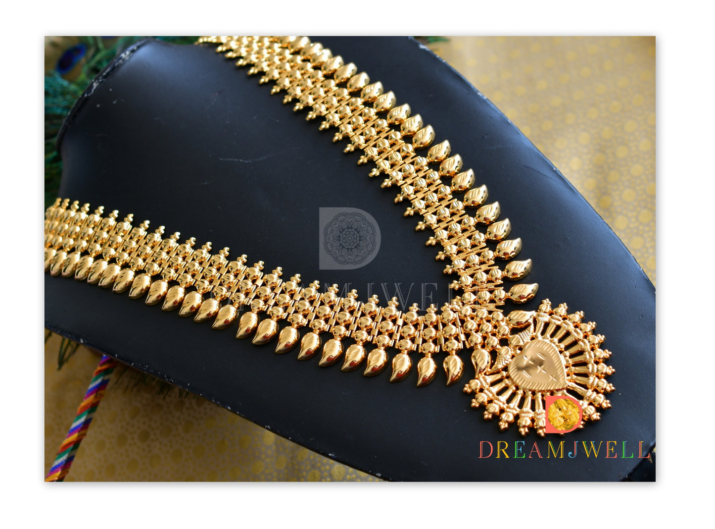 Gold tone mango Kerala style haar dj-37208