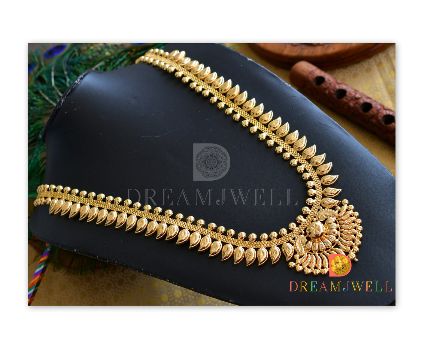 Gold tone mango Kerala style haar dj-37203